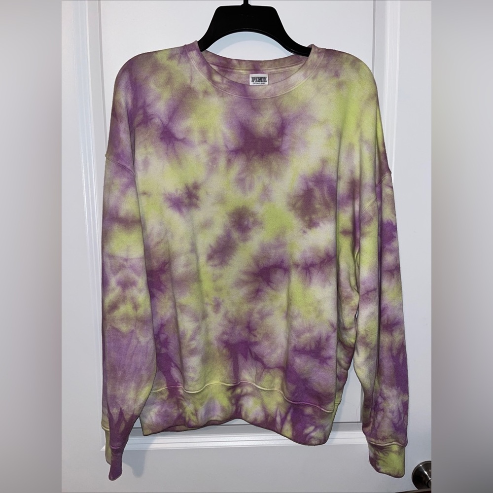 Oversized PINK tiedye crewneck xs
